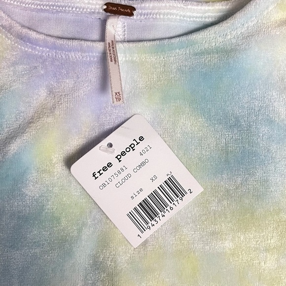 FREE PEOPLE BRIGHT EYES TIE DYE TEE IN CLOUD COMBO - Picture 4 of 8